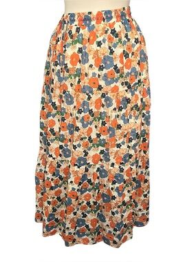 Trovata Birds Of Paradise Floral Print Midi Skirt